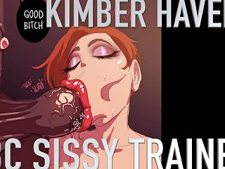 Kimber's Velký černý Penis Sissy Trainer